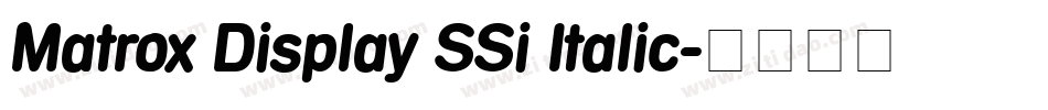 Matrox Display SSi Italic字体转换
